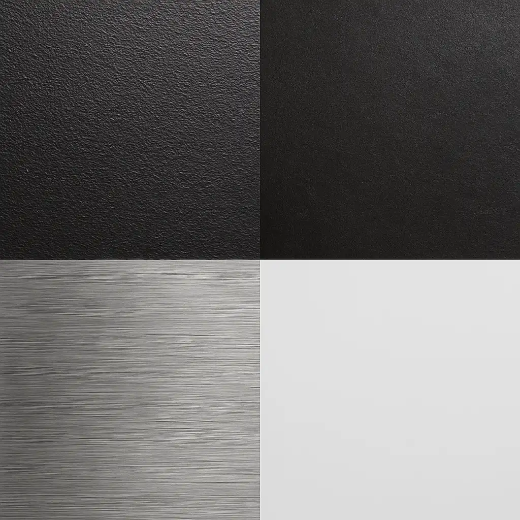 鋳鉄・黒皮鉄板・ステンレス・ホーローの表面質感比較